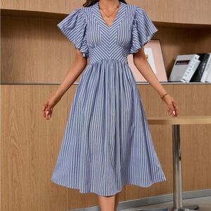 SHEIN Bizwear Striped Print Dress Size Small